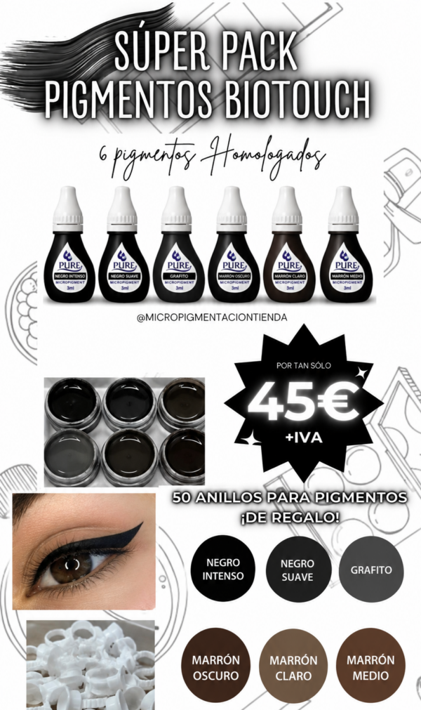 PACK PIGMENTOS HOMOLOGADOS MICROPIGMENTACIÓN OJOS