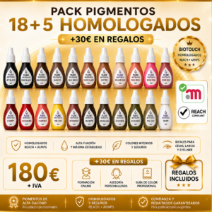 1000340570 PACK DE 23 PIGMENTOS BIOTOUCH HOMOLOGADOS MICROPIGMENTACIÓN (GAMA COMPLETA)