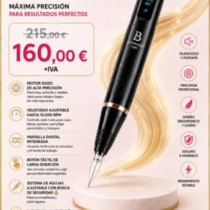 DERMOGRAFO DIGITAL BIOMASER P300 PERLA NEGRA + 5 AGUJAS DE REGALO + PLANTILLA PRACTICAS
