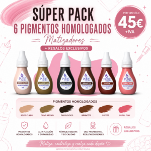 PACK PIGMENTOS HOMOLOGADOS MICROPIGMENTACIÓN MATIZADORES