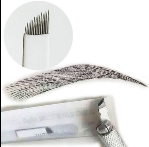 10 AGUJAS MICROBLADING 14 PINS BISELADAS