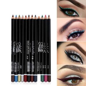 12 LÁPICES DELINEADOR DE OJOS EYELINER DE LARGA DURACIÓN