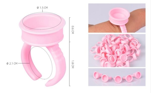 25 ANILLOS PORTAPIGMENTO COLOR ROSA